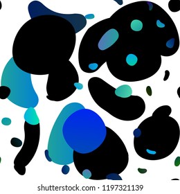 Light Blue, Green vector seamless background with bubbles. Glitter abstract illustration with blurred drops of rain. Pattern for trendy fabric, wallpapers.