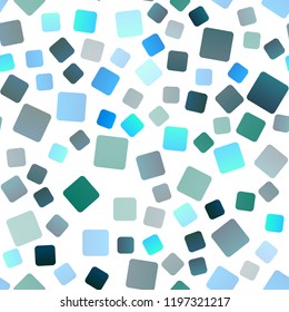 Light Blue, Green vector seamless pattern in square style. Abstract gradient illustration with rectangles. Pattern for commercials.