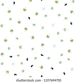 Light Blue, Green vector seamless template with cups of coffee, beans. Glitter abstract backdrop with gradient mugs, coffee grains. Design for ad, poster, banner of cafes, restaurants.
