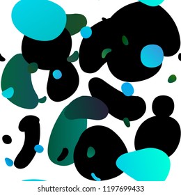 Light Blue, Green vector seamless texture with disks. Glitter abstract illustration with blurred drops of rain. Pattern for design of fabric, wallpapers.