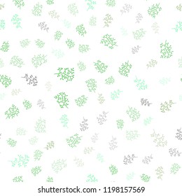 Light Blue, Green vector seamless doodle layout with leaves, branches. An elegant bright illustration with leaves and branches. Design for textile, fabric, wallpapers.