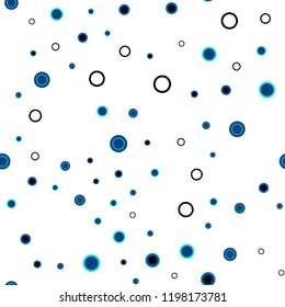 Light Blue, Green vector seamless background with bubbles. Glitter abstract illustration with blurred drops of rain. Pattern for design of fabric, wallpapers.