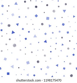 Light Blue, Green vector seamless backdrop with lines, circles, rhombus. Abstract illustration with colorful dots, lines, cubes. Pattern for trendy fabric, wallpapers.