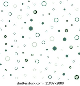 Light Blue, Green vector seamless template with circles. Blurred decorative design in abstract style with bubbles. Pattern for design of fabric, wallpapers.