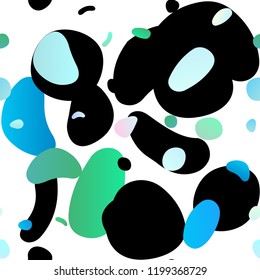 Light Blue, Green vector seamless template with spots. Glitter abstract illustration with blurred drops of rain. Trendy design for wallpaper, fabric makers.