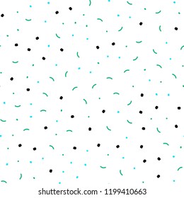 Light Blue, Green vector seamless texture with disks, lines. Colorful illustration with circles and lines in futuristic style. Pattern for design of window blinds, curtains.