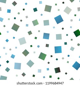 Light Blue, Green vector seamless cover in polygonal style. Illustration with set of colorful rectangles. Best design for your ad, poster, banner.