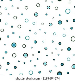 Light Blue, Green vector seamless backdrop with dots. Illustration with set of shining colorful abstract circles. Pattern for design of fabric, wallpapers.
