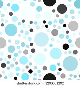 Light Blue, Green vector seamless template with circles. Glitter abstract illustration with blurred drops of rain. Completely new template for your brand book.