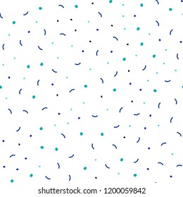 Light Blue, Green vector seamless cover with spots, lines. Abstract illustration with colorful discs and triangles. Trendy design for wallpaper, fabric makers.