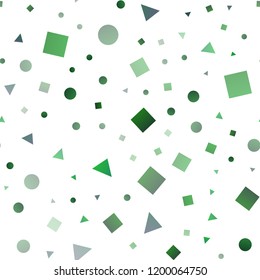 Light Blue, Green vector seamless pattern in polygonal style with circles. Illustration with colorful circles, triangles, rectangles. Pattern for design of fabric, wallpapers.