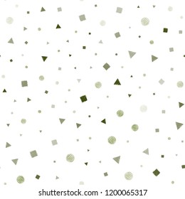 Light Blue, Green vector seamless layout with circles, lines, rectangles. Abstract gradient illustration with circles, triangles, cubes. Pattern for trendy fabric, wallpapers.