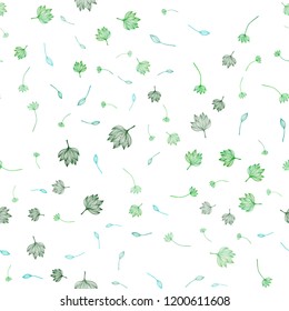 Light Blue, Green vector seamless sketch layout. Colorful abstract illustration with leaves in doodle style. Brand new style for your business design.