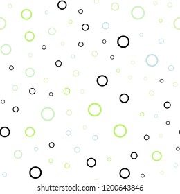 Light Blue, Green vector seamless background with bubbles. Beautiful colored illustration with blurred circles in nature style. Pattern can be used for ads, leaflets.