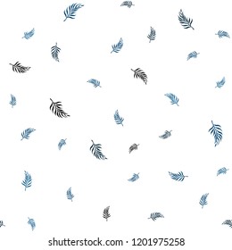 Light Blue, Green vector seamless natural artwork with leaves. Creative illustration in blurred style with leaves. Pattern for trendy fabric, wallpapers.