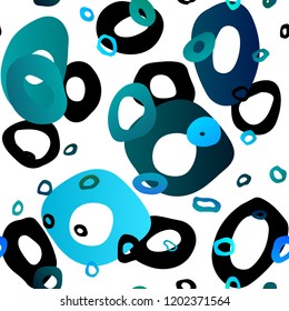 Light Blue, Green vector seamless background with bubbles. Illustration with set of shining colorful abstract circles. Design for textile, fabric, wallpapers.