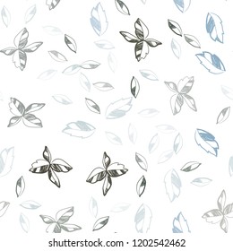 Light Blue, Green vector seamless natural background with leaves. Brand new colored illustration in blurry style with leaves. Pattern for design of window blinds, curtains.