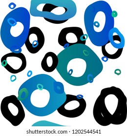 Light Blue, Green vector seamless cover with circles. Abstract illustration with colored bubbles in nature style. Pattern for design of fabric, wallpapers.