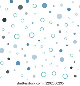 Light Blue, Green vector seamless layout with circle shapes. Blurred bubbles on abstract background with colorful gradient. Pattern for trendy fabric, wallpapers.