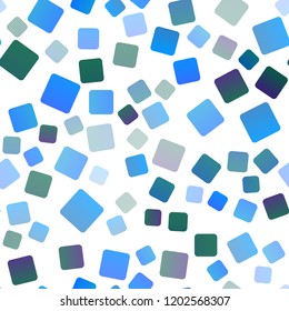 Light Blue, Green vector seamless cover in polygonal style. Illustration with set of colorful rectangles. Pattern for commercials.