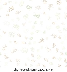 Light Blue, Green vector seamless doodle background with leaves, branches. An elegant bright illustration with leaves and branches. Pattern for trendy fabric, wallpapers.