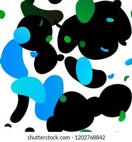 Light Blue, Green vector seamless cover with circles. Abstract illustration with colored bubbles in nature style. Pattern for trendy fabric, wallpapers.