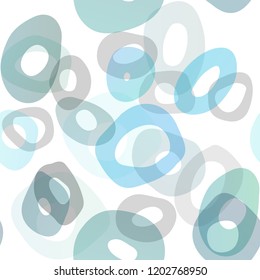 Light Blue, Green vector seamless cover with circles. Abstract illustration with colored bubbles in nature style. Pattern for design of window blinds, curtains.