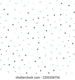 Light Blue, Green vector seamless cover with spots, lines. Abstract illustration with colorful discs and triangles. Trendy design for wallpaper, fabric makers.