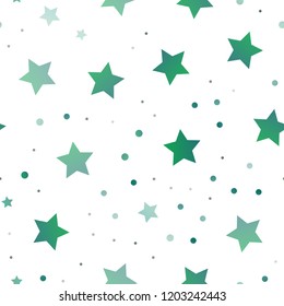 Light Blue, Green vector seamless layout with bright stars. Modern geometrical abstract illustration with stars. Smart design for your business advert.