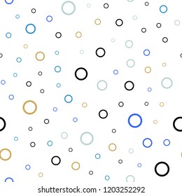 Light Blue, Green vector seamless cover with spots. Illustration with set of shining colorful abstract circles. Pattern can be used for ads, leaflets.