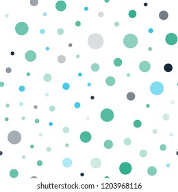 Light Blue, Green vector seamless pattern with spheres. Illustration with set of shining colorful abstract circles. Pattern for design of window blinds, curtains.