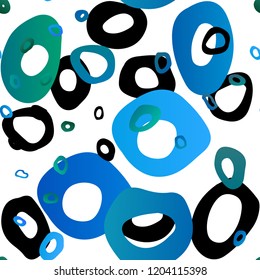 Light Blue, Green vector seamless background with bubbles. Modern abstract illustration with colorful water drops. Pattern for design of window blinds, curtains.