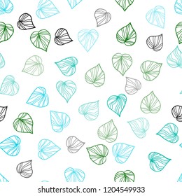 Light Blue, Green vector seamless abstract design with leaves. Modern geometrical abstract illustration with leaves. Pattern for trendy fabric, wallpapers.