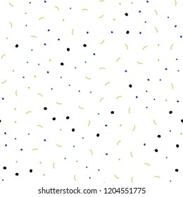 Light Blue, Green vector seamless layout with circles, lines. Decorative design in abstract style with triangle structure. Template for business cards, websites.
