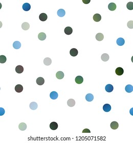Light Blue, Green vector seamless texture with disks. Abstract illustration with colored bubbles in nature style. The pattern can be used for beautiful websites.