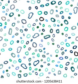Light Blue, Green vector seamless layout with circle spots. Blurred decorative design in abstract style with bubbles. Pattern for design of window blinds, curtains.