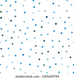 Light Blue, Green vector seamless background with dots. Glitter abstract illustration with blurred drops of rain. The pattern can be used for beautiful websites.