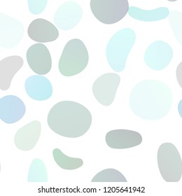 Light Blue, Green vector seamless backdrop with dots, spots. Glitter abstract illustration with blurred drops of rain. Pattern for design of fabric, wallpapers.