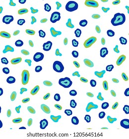 Light Blue, Green vector seamless layout with circle shapes. Beautiful colored illustration with blurred circles in nature style. Pattern for design of fabric, wallpapers.