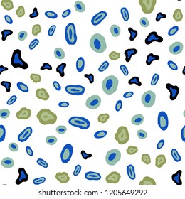 Light Blue, Green vector seamless layout with circle shapes. Beautiful colored illustration with blurred circles in nature style. Pattern for trendy fabric, wallpapers.