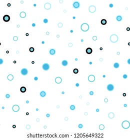 Light Blue, Green vector seamless template with circles. Blurred decorative design in abstract style with bubbles. Trendy design for wallpaper, fabric makers.