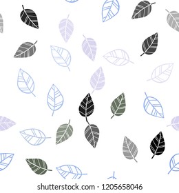 Light Blue, Green vector seamless doodle pattern with leaves. Decorative illustration with doodles on abstract template. Design for textile, fabric, wallpapers.