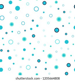 Light Blue, Green vector seamless background with bubbles. Glitter abstract illustration with blurred drops of rain. Pattern for design of window blinds, curtains.