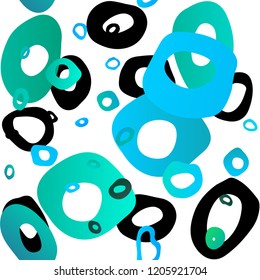 Light Blue, Green vector seamless cover with circles. Abstract illustration with colored bubbles in nature style. Template for business cards, websites.