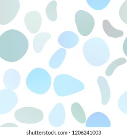Light Blue, Green vector seamless cover with circles. Glitter abstract illustration with blurred drops of rain. Design for textile, fabric, wallpapers.