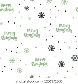 Light Blue, Green vector seamless template with ice snowflakes. Modern geometrical abstract illustration with snowflakes. Pattern for design of fabric, wallpapers.