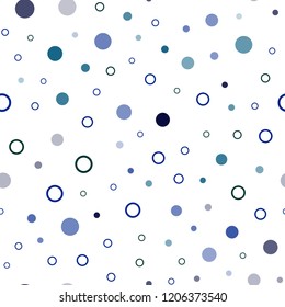 Light Blue, Green vector seamless background with bubbles. Abstract illustration with colored bubbles in nature style. Trendy design for wallpaper, fabric makers.