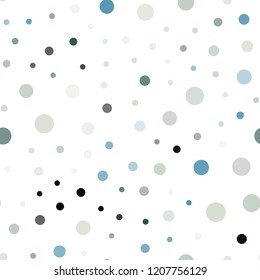Light Blue, Green vector seamless background with bubbles. Illustration with set of shining colorful abstract circles. Pattern for design of window blinds, curtains.