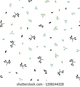 Light Blue, Green vector seamless doodle backdrop with leaves. Colorful illustration in doodle style with leaves. Design for textile, fabric, wallpapers.
