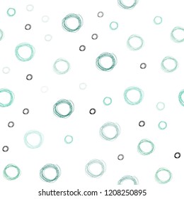 Light Blue, Green vector seamless backdrop with dots. Abstract illustration with colored bubbles in nature style. Beautiful design for your business advert.